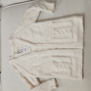 Zara White Fluffy Cardigan